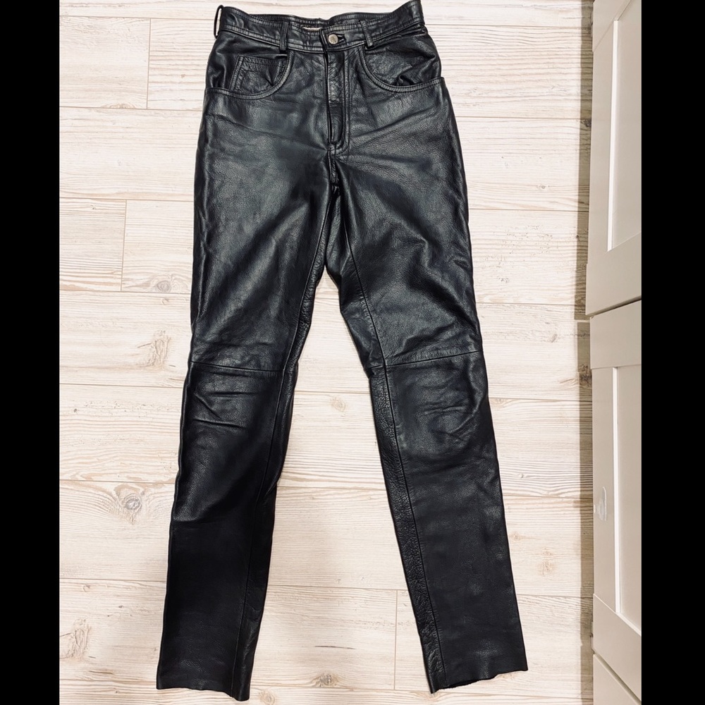 Real leather pants